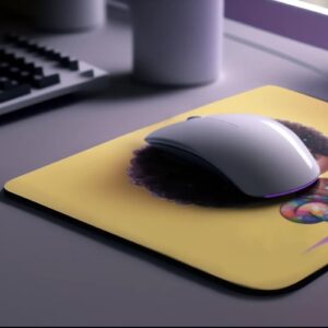 Afro Girl Yoga Pose Non-Slip Computer Mousepad Mouse Pad - Image 3