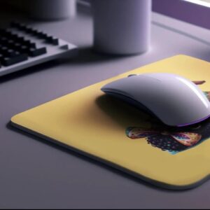 Afro Girl Yoga Pose Non-Slip Computer Mousepad Mouse Pad - Image 3