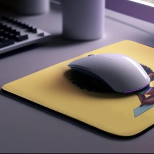 Afro Girl Yoga Pose Non-Slip Computer Mousepad Mouse Pad - Image 3