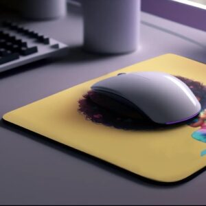 Afro Girl Yoga Pose Non-Slip Computer Mousepad Mouse Pad - Image 3