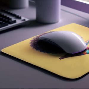Afro Girl Yoga Pose Non-Slip Computer Mousepad Mouse Pad - Image 3