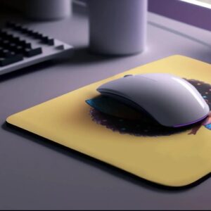 Afro Girl Yoga Pose Non-Slip Computer Mousepad Mouse Pad - Image 3