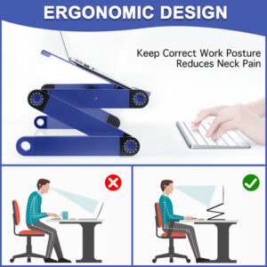 Adjustable Height Laptop Desk Laptop Stand Blue - Image 3